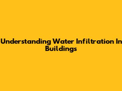 Understanding Water Infiltration In Buildings